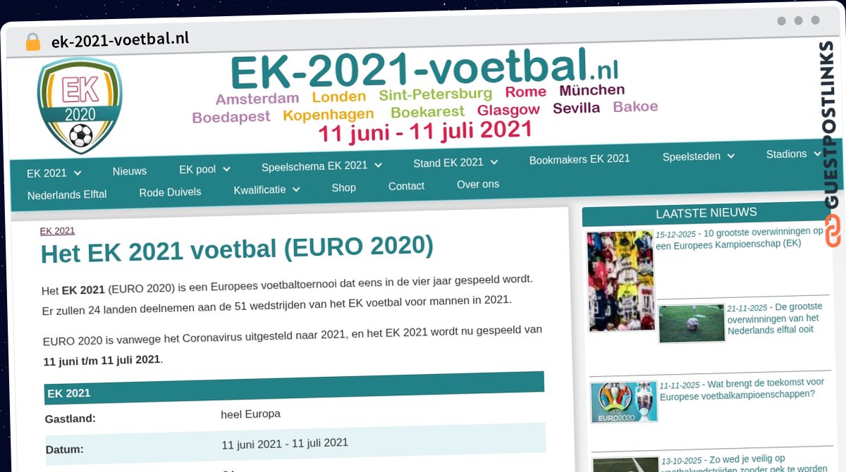 Publish Guest Post on ek-2021-voetbal.nl