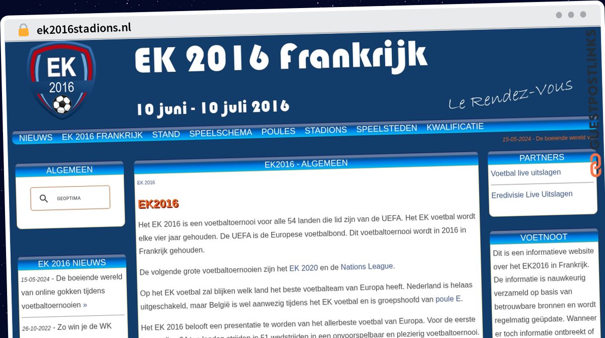 Publish Guest Post on ek2016stadions.nl