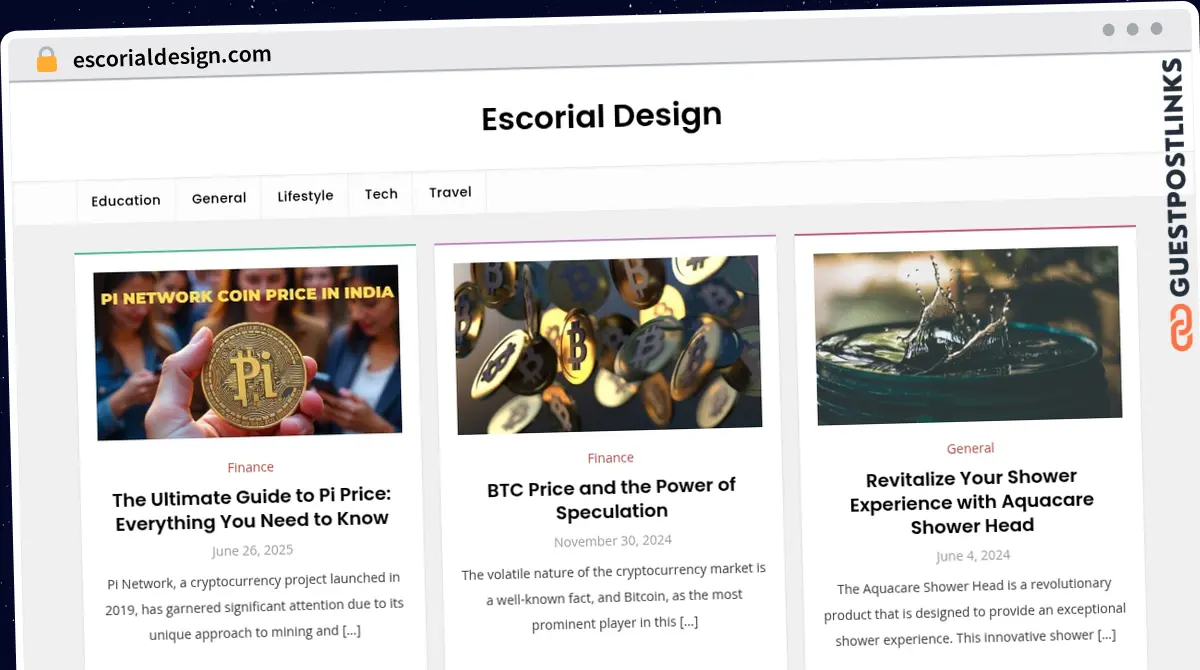 Publish Guest Post on escorialdesign.com