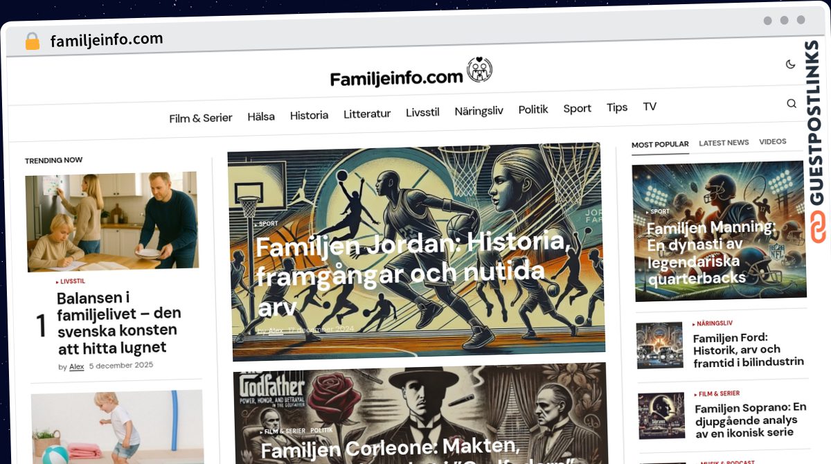 Publish Guest Post on familjeinfo.com