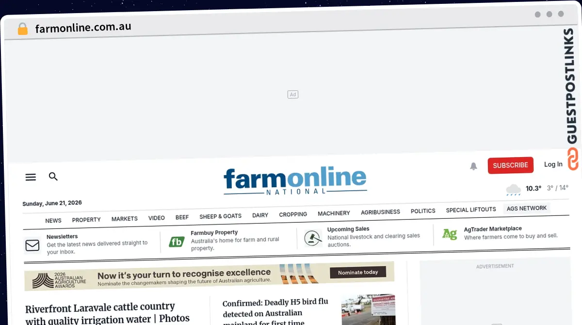 Publish Guest Post on farmonline.com.au