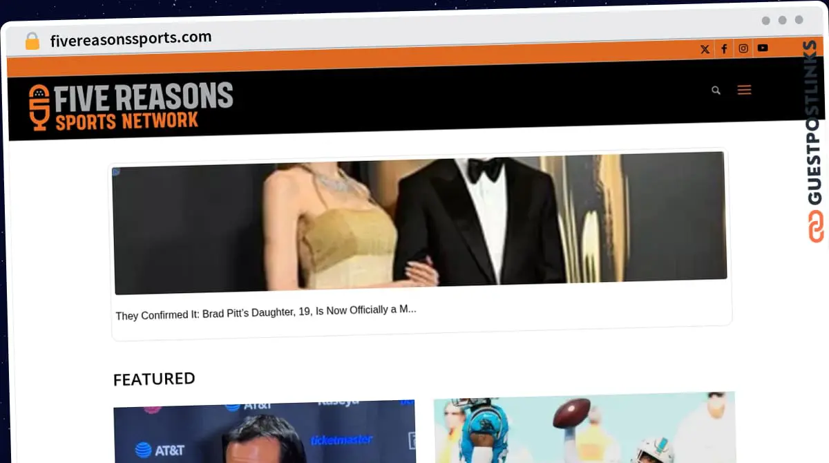 Publish Guest Post on fivereasonssports.com