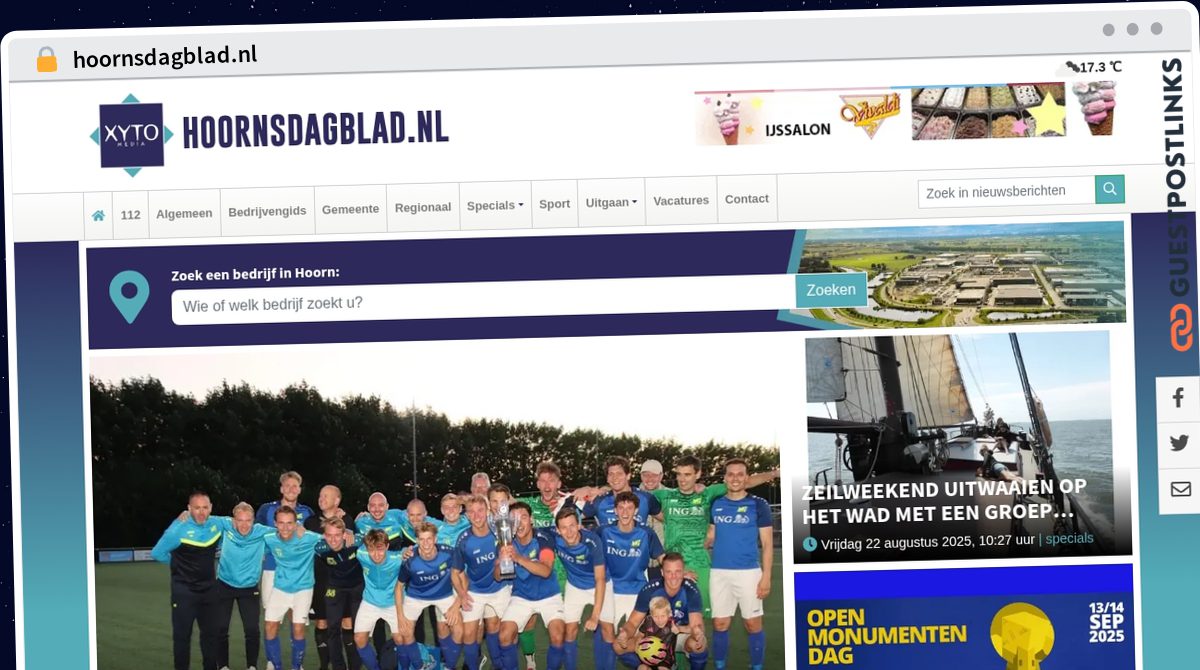 Publish Guest Post on hoornsdagblad.nl