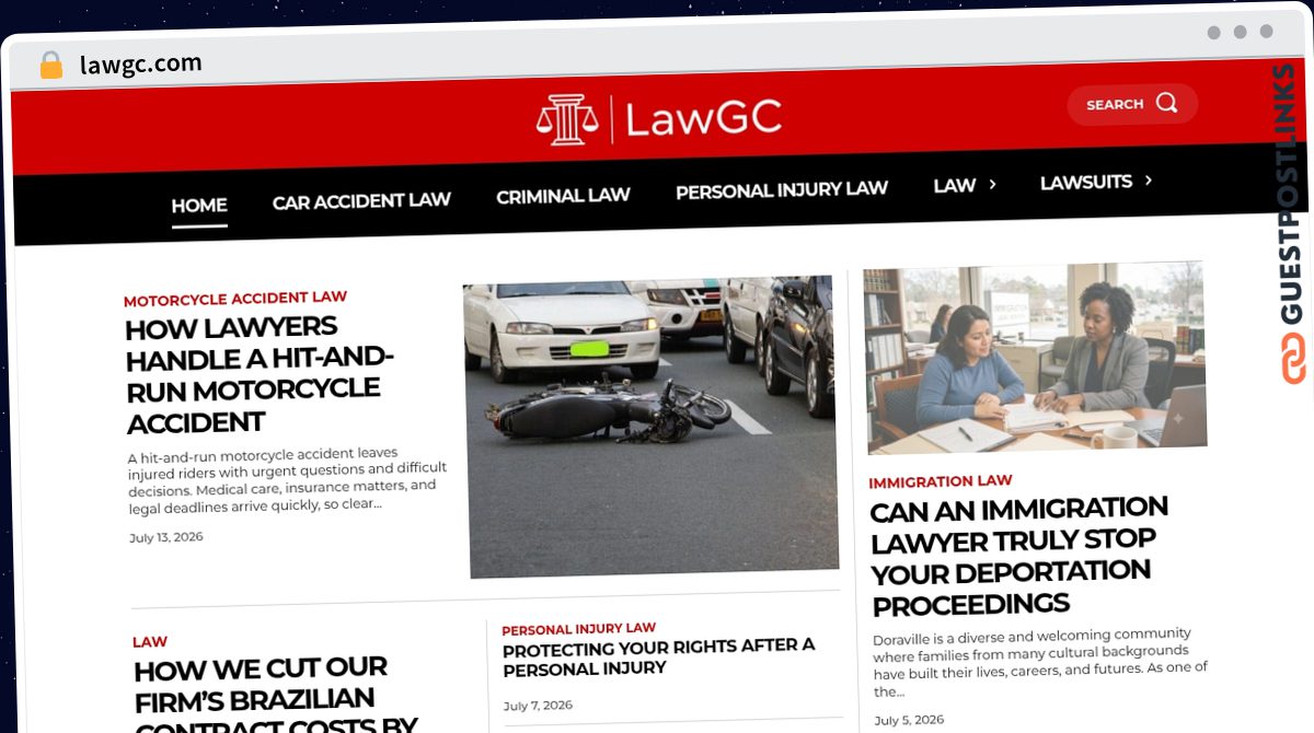 Publish Guest Post on lawgc.com