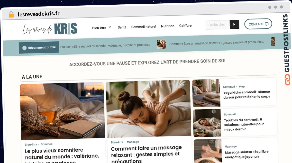 Publish Guest Post on lesrevesdekris.fr