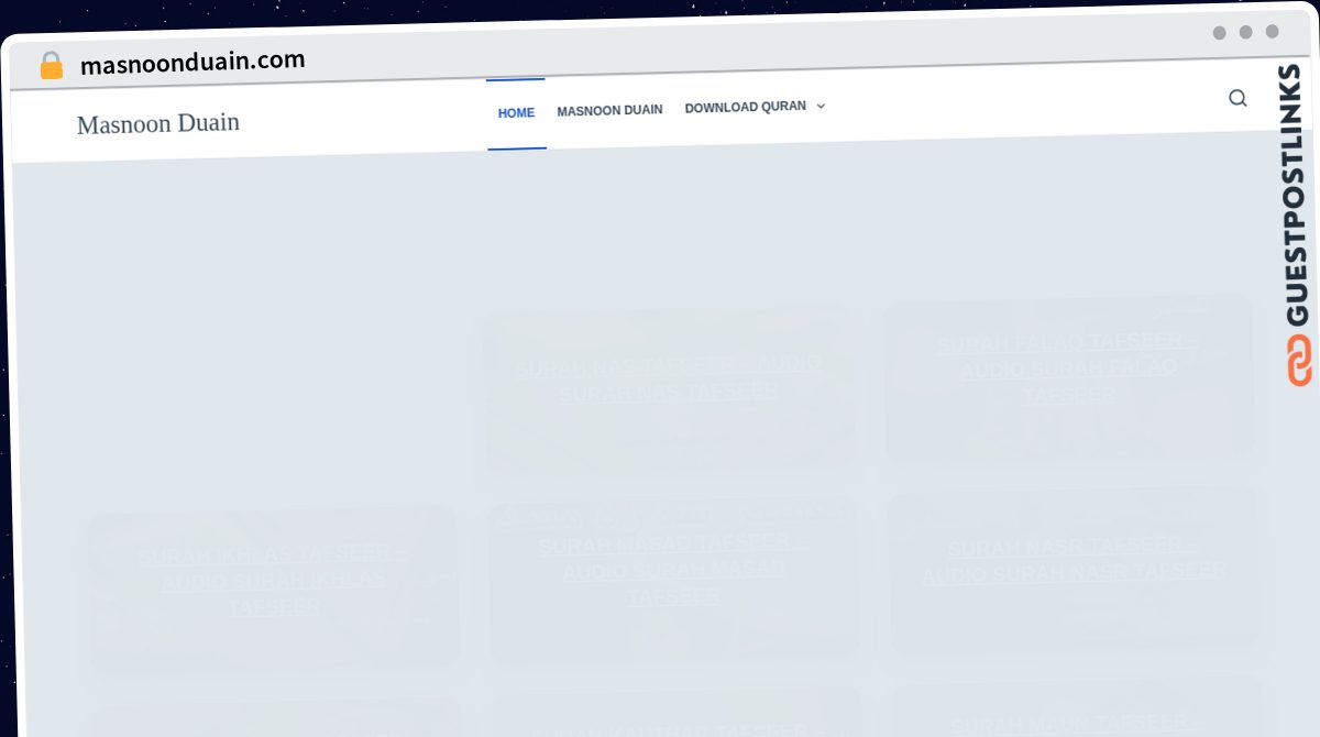 Publish Guest Post on masnoonduain.com