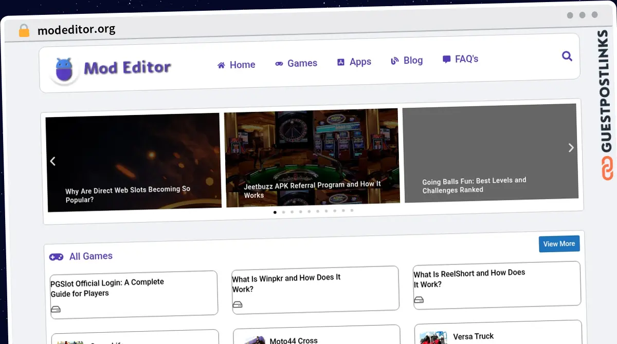 Publish Guest Post on modeditor.org