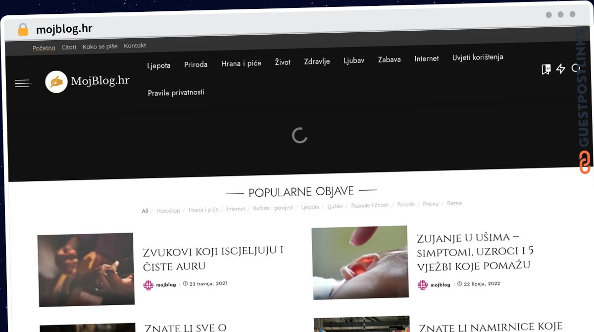 Publish Guest Post on mojblog.hr