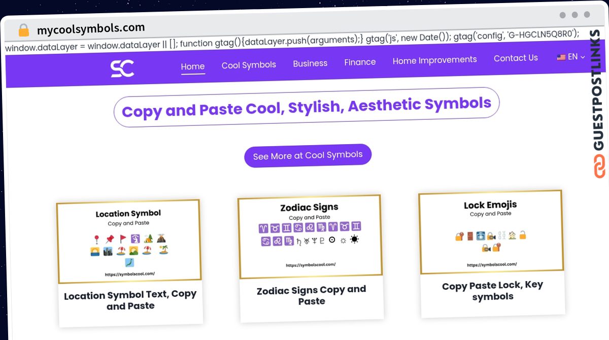Publish Guest Post on mycoolsymbols.com
