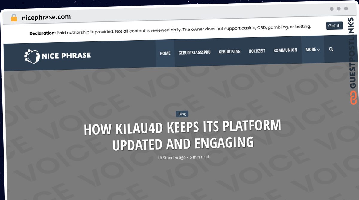 Publish Guest Post on nicephrase.com