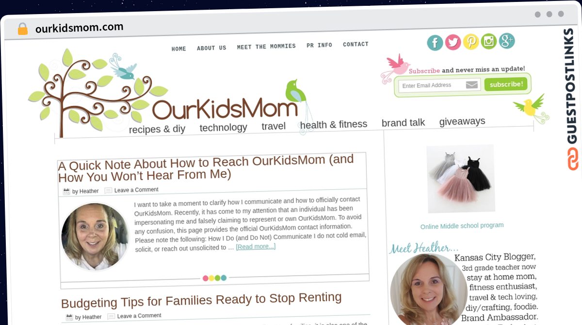 Publish Guest Post on ourkidsmom.com