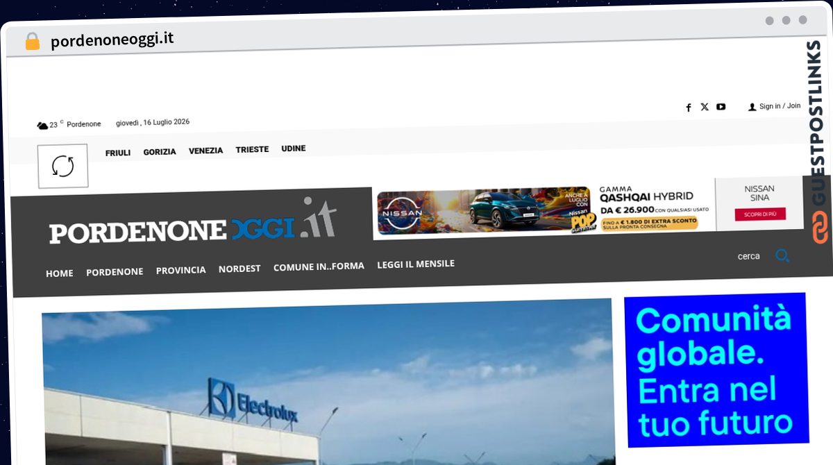 Publish Guest Post on pordenoneoggi.it