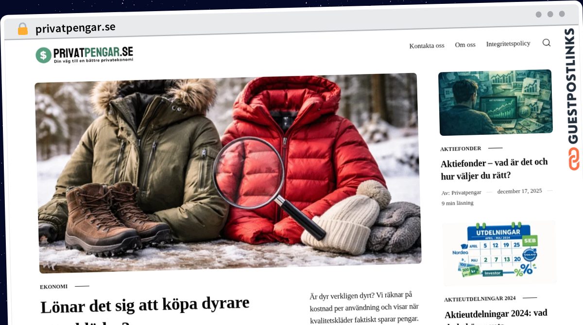 Publish Guest Post on privatpengar.se