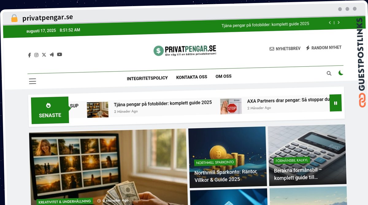 Publish Guest Post on privatpengar.se