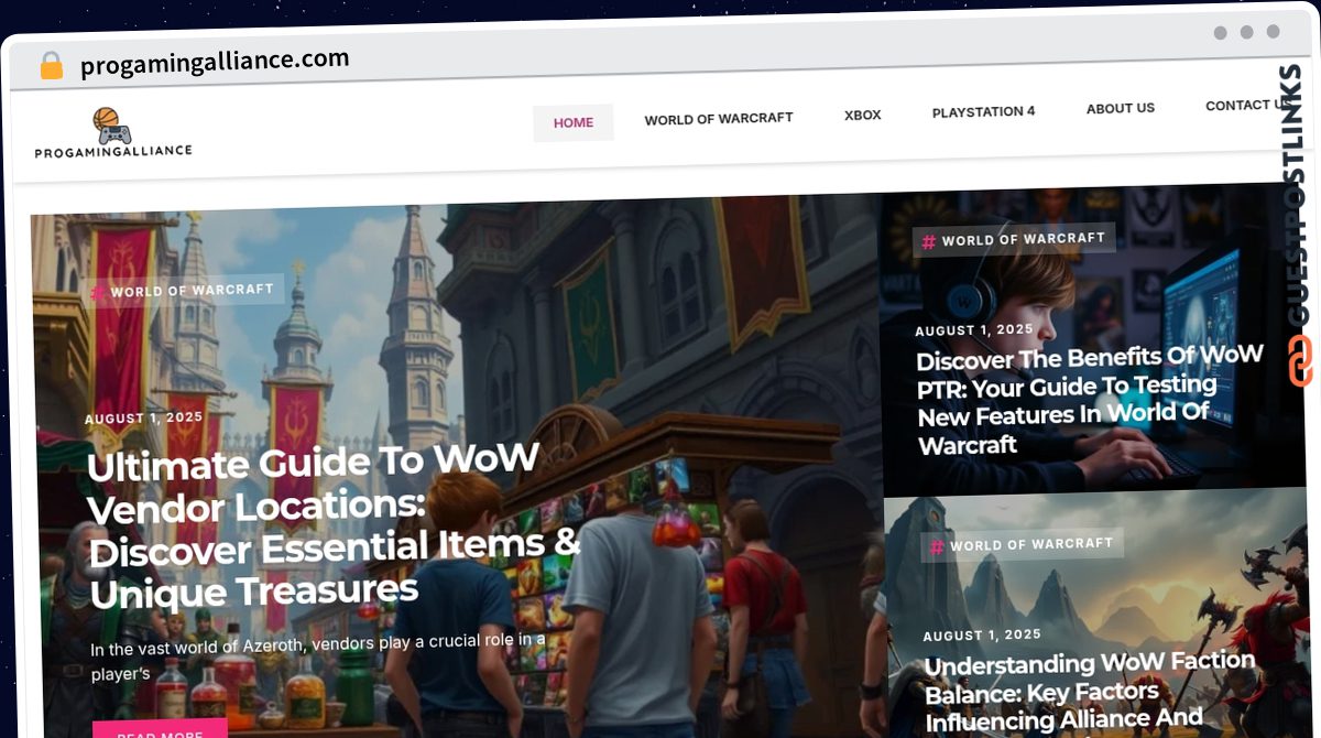 Publish Guest Post on progamingalliance.com