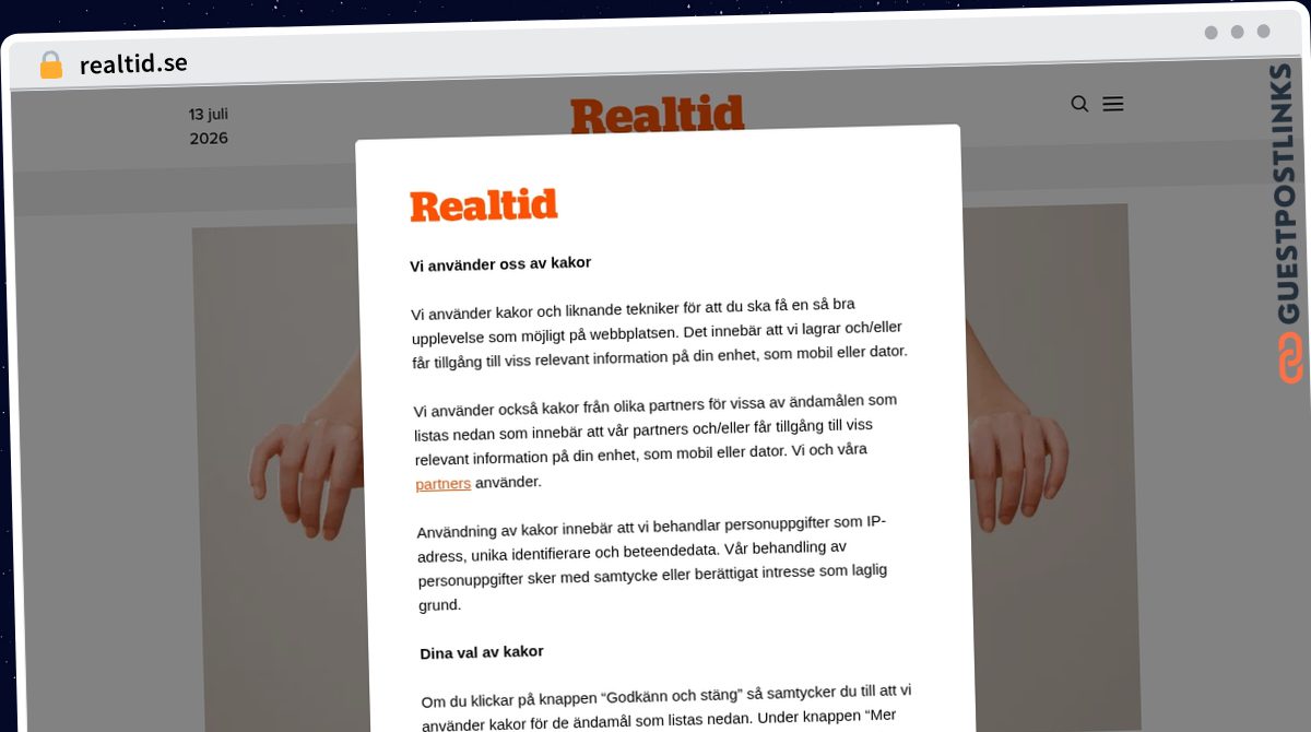 Publish Guest Post on realtid.se