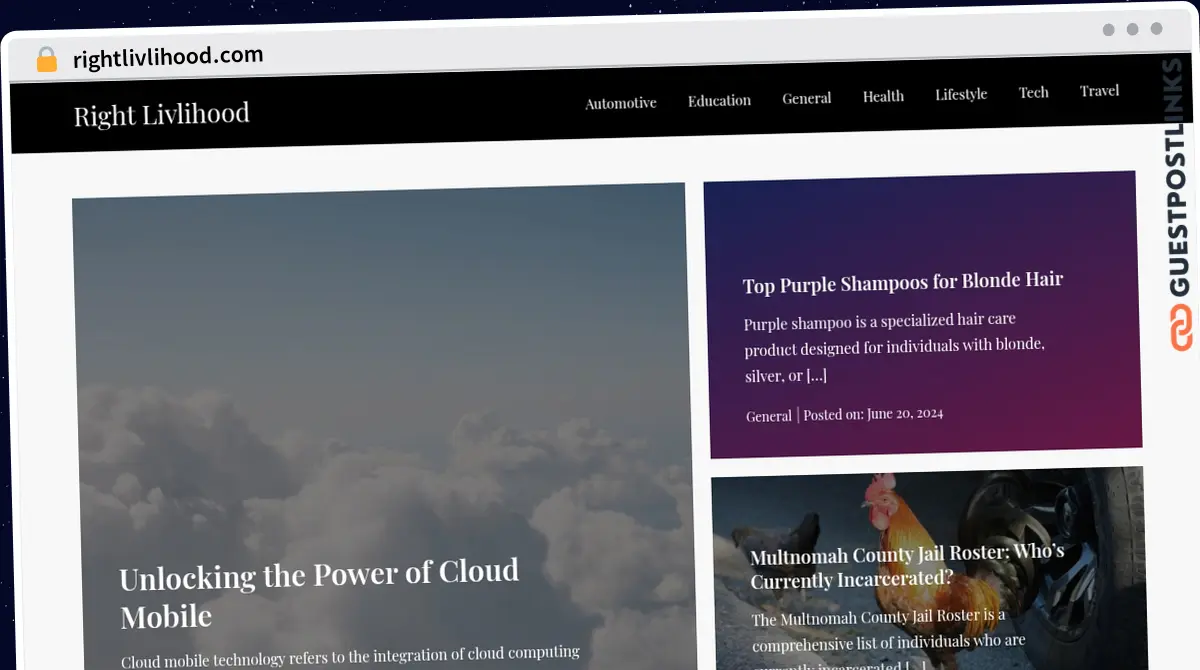 Publish Guest Post on rightlivlihood.com