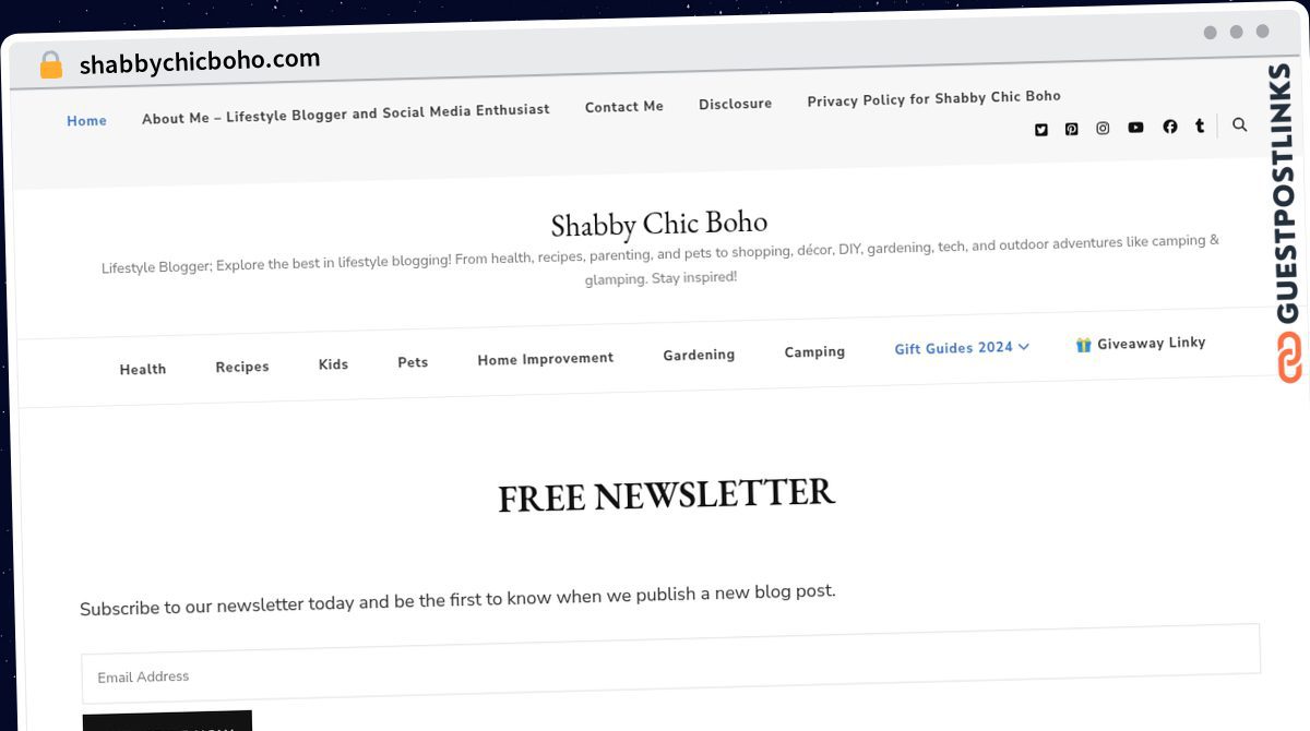 Publish Guest Post on shabbychicboho.com