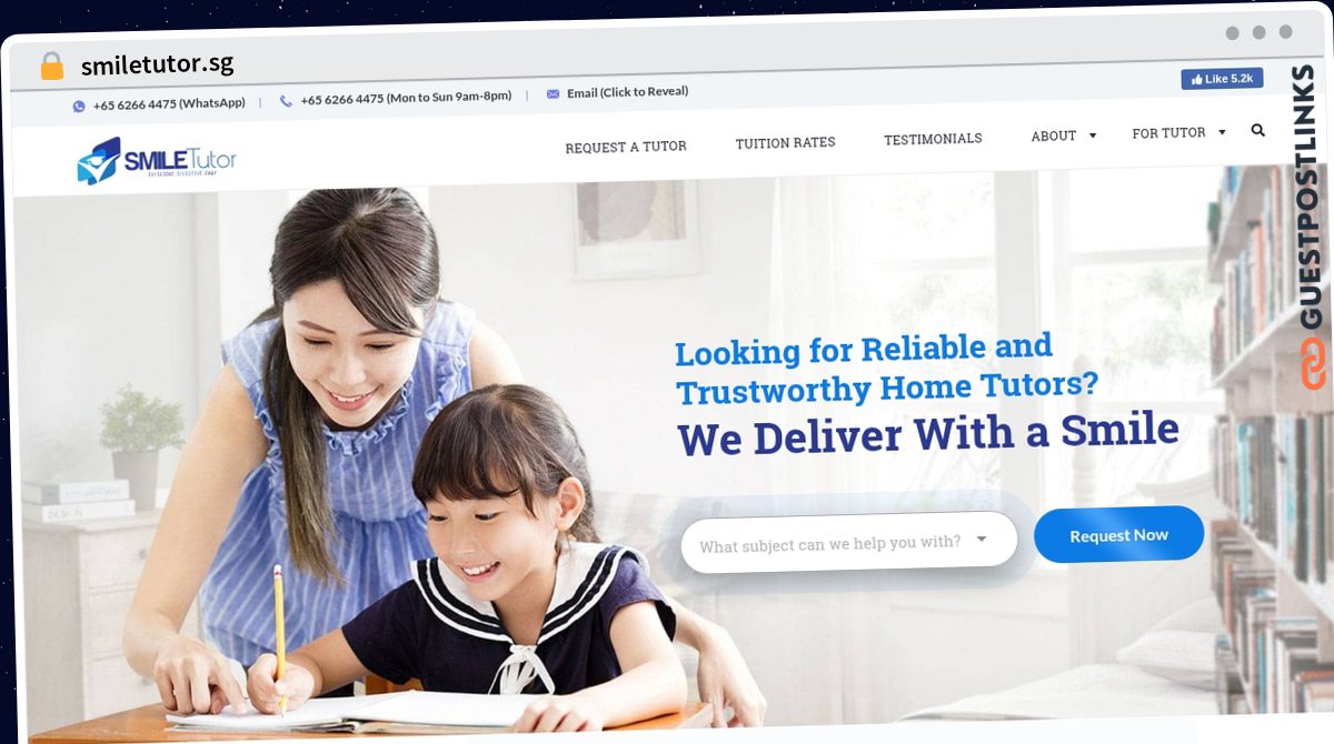 Publish Guest Post on smiletutor.sg
