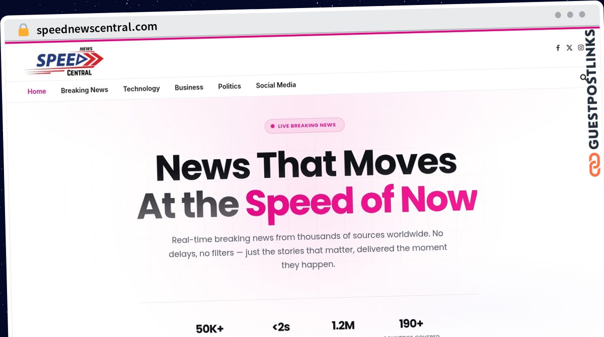Publish Guest Post on speednewscentral.com