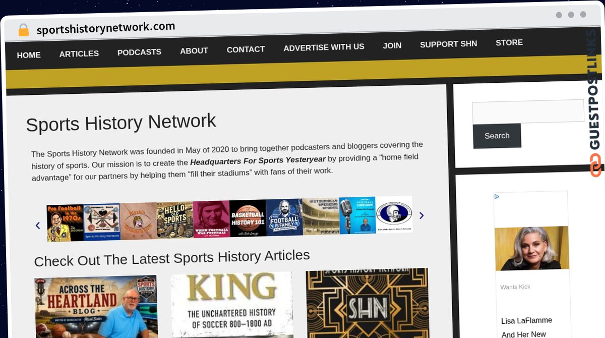 Publish Guest Post on sportshistorynetwork.com