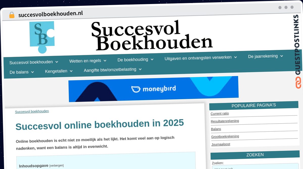 Publish Guest Post on succesvolboekhouden.nl
