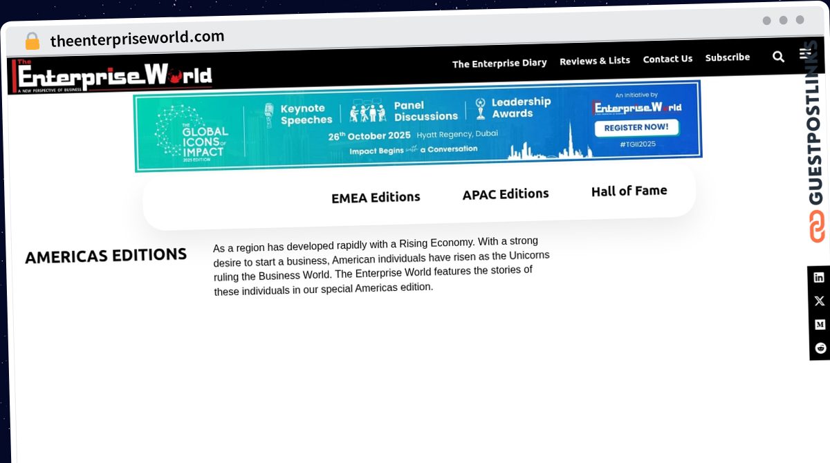 Publish Guest Post on theenterpriseworld.com