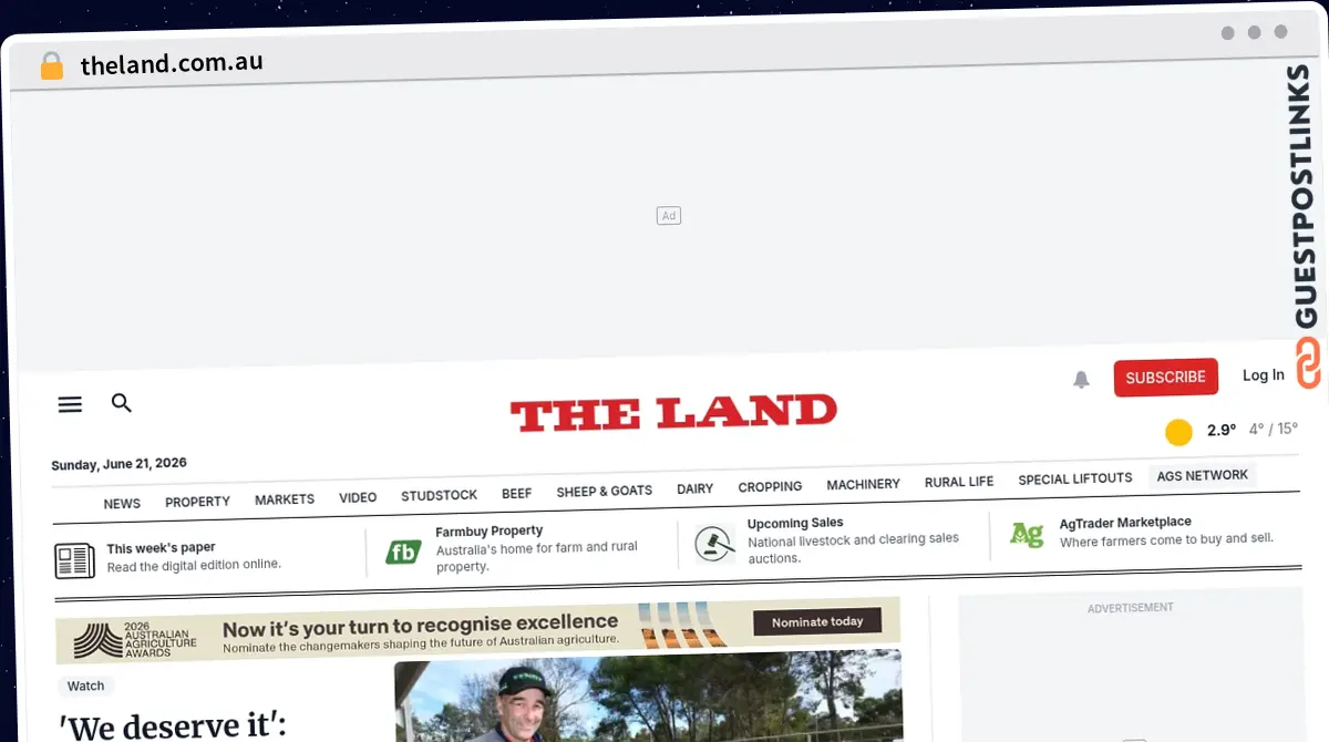 Publish Guest Post on theland.com.au