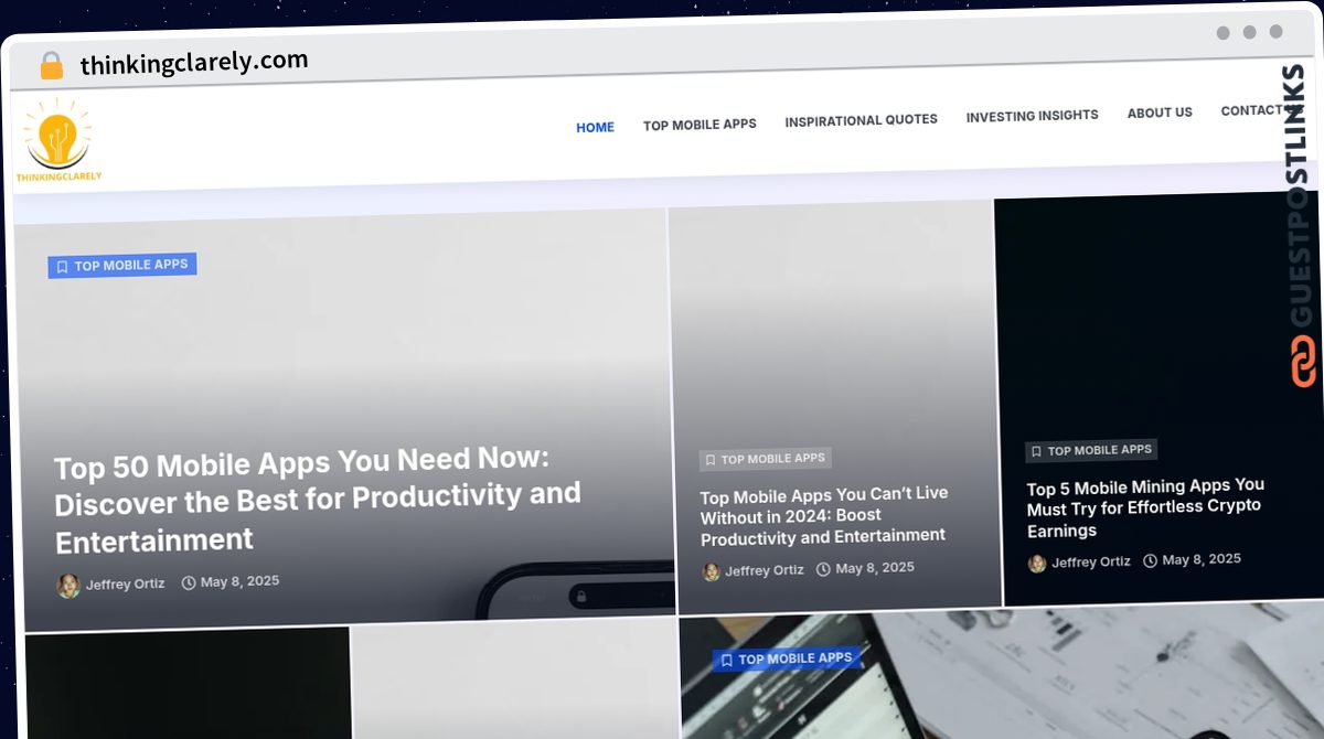 Publish Guest Post on thinkingclarely.com