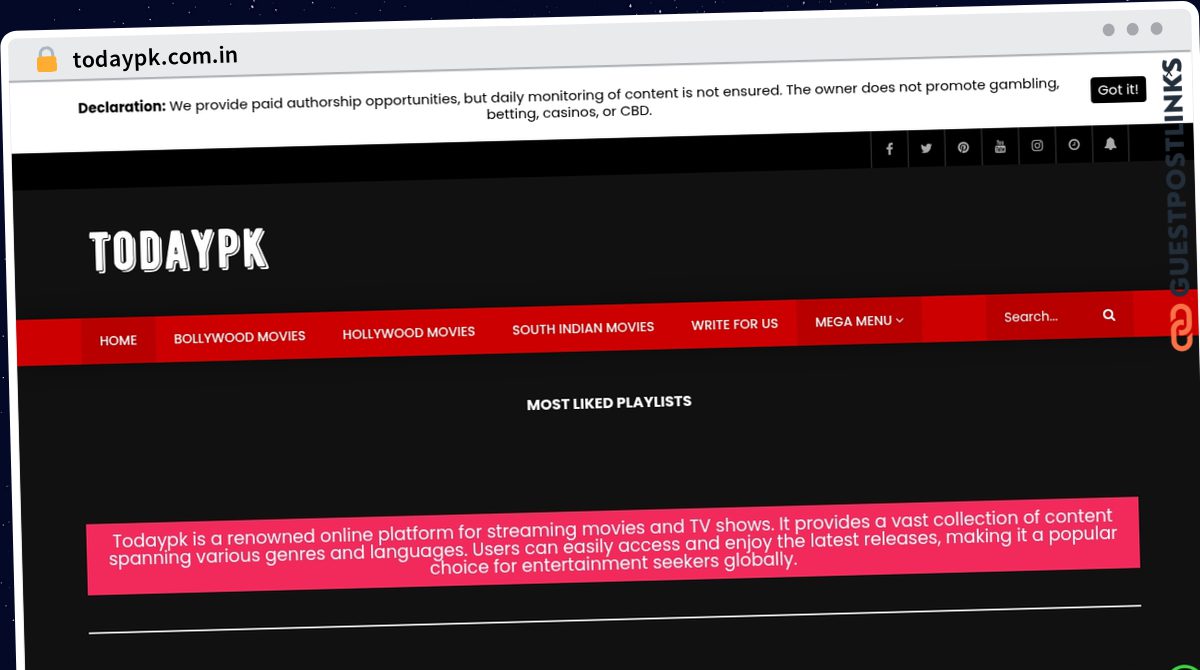 Publish Guest Post on todaypk.com.in