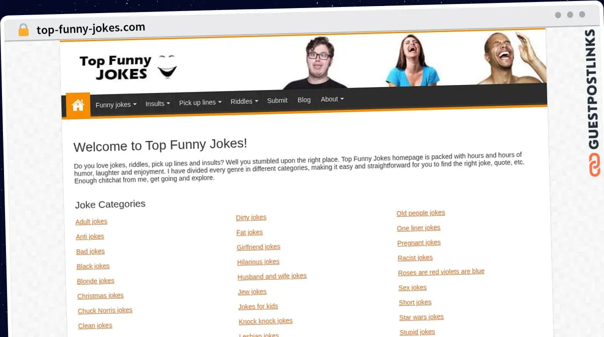 Publish Guest Post on top-funny-jokes.com