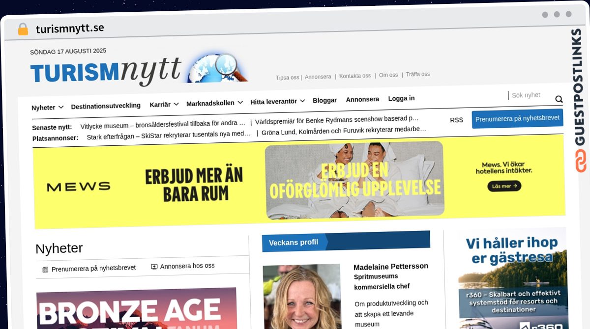 Publish Guest Post on turismnytt.se