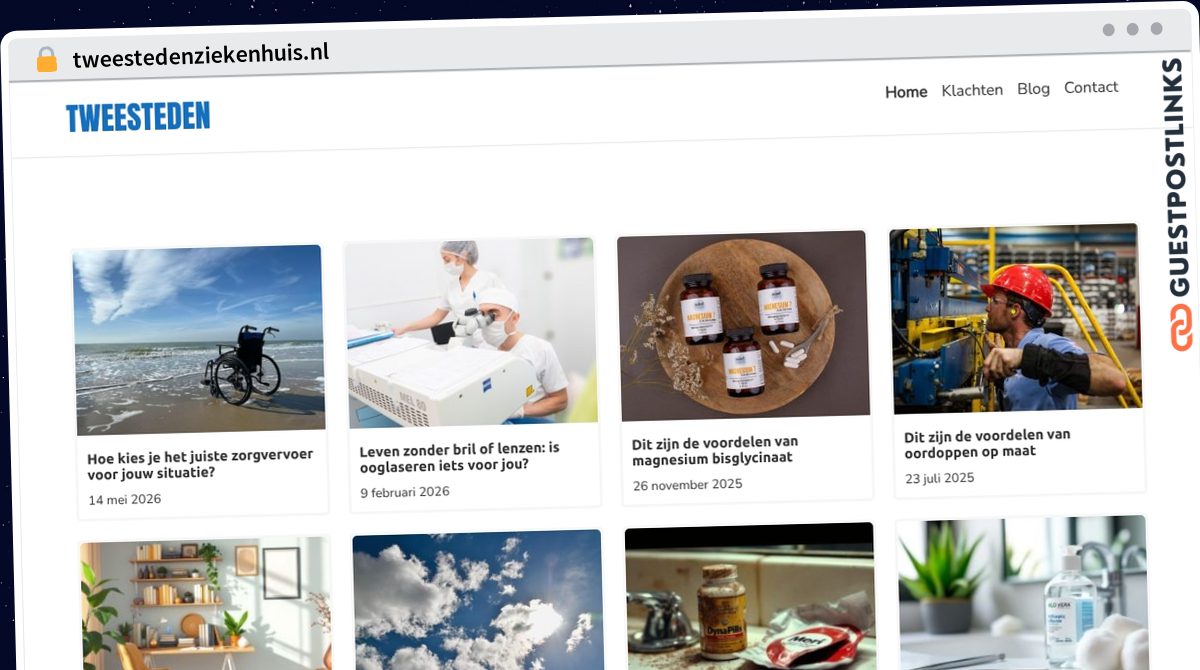 Publish Guest Post on tweestedenziekenhuis.nl