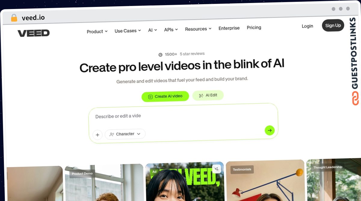 Publish Guest Post on veed.io
