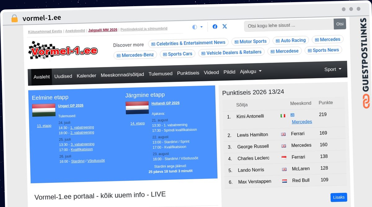 Publish Guest Post on vormel-1.ee