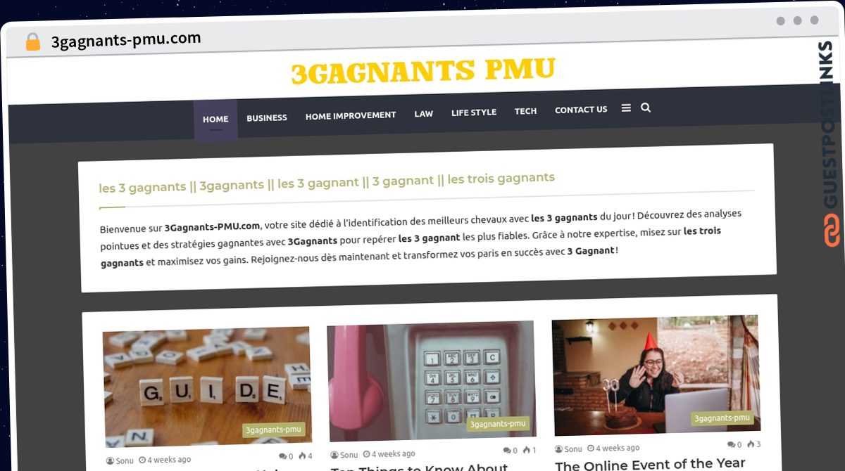 Publish Guest Post on 3gagnants-pmu.com