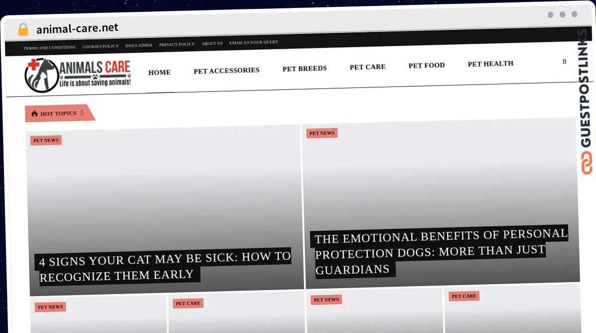 Publish Guest Post on animal-care.net