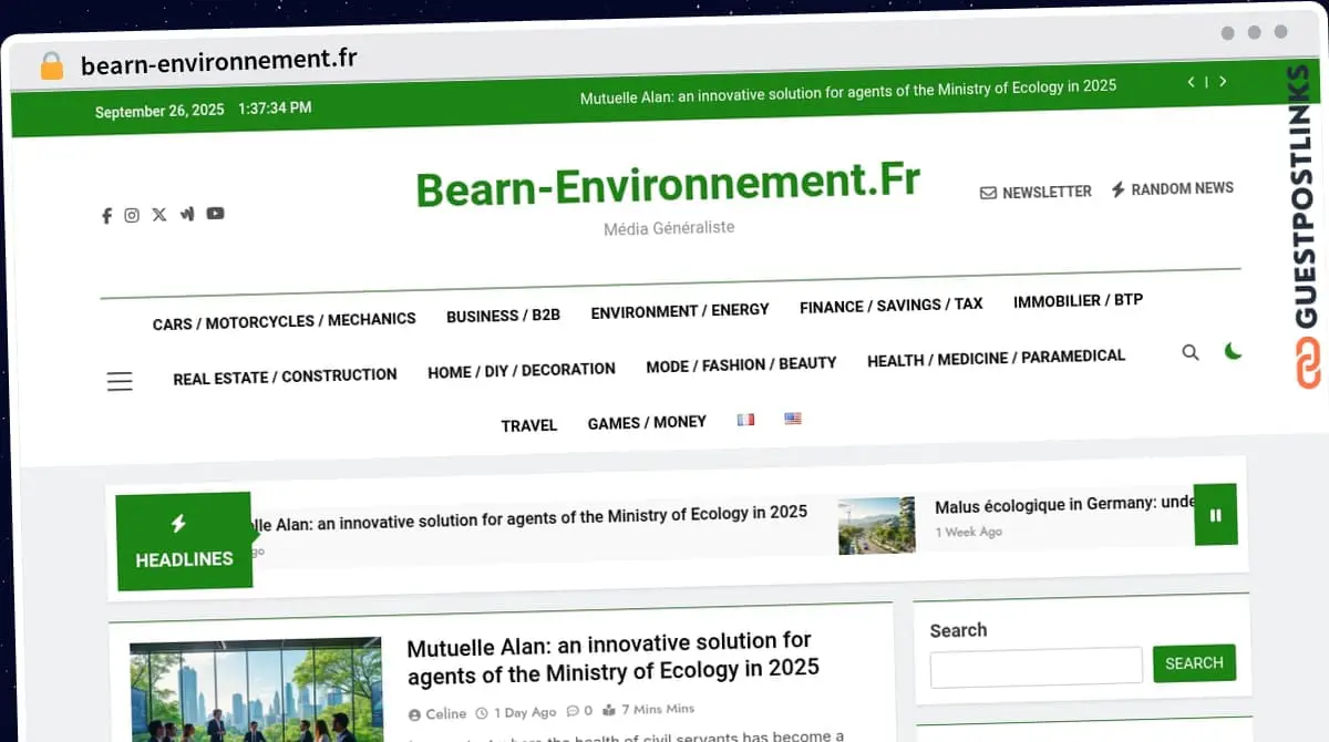 Publish Guest Post on bearn-environnement.fr