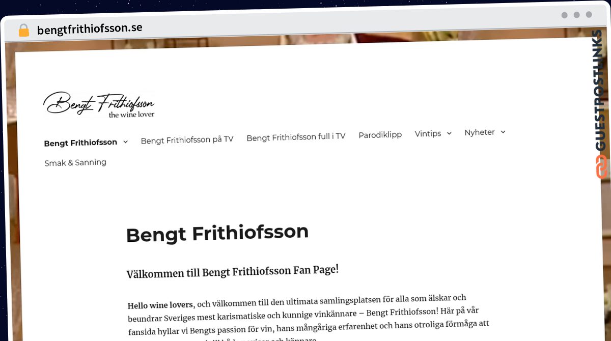 Publish Guest Post on bengtfrithiofsson.se