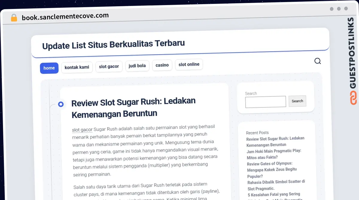 Publish Guest Post on book.sanclementecove.com