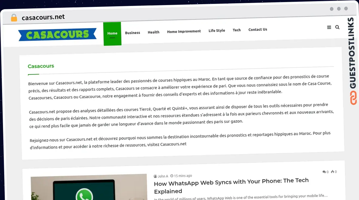 Publish Guest Post on casacours.net