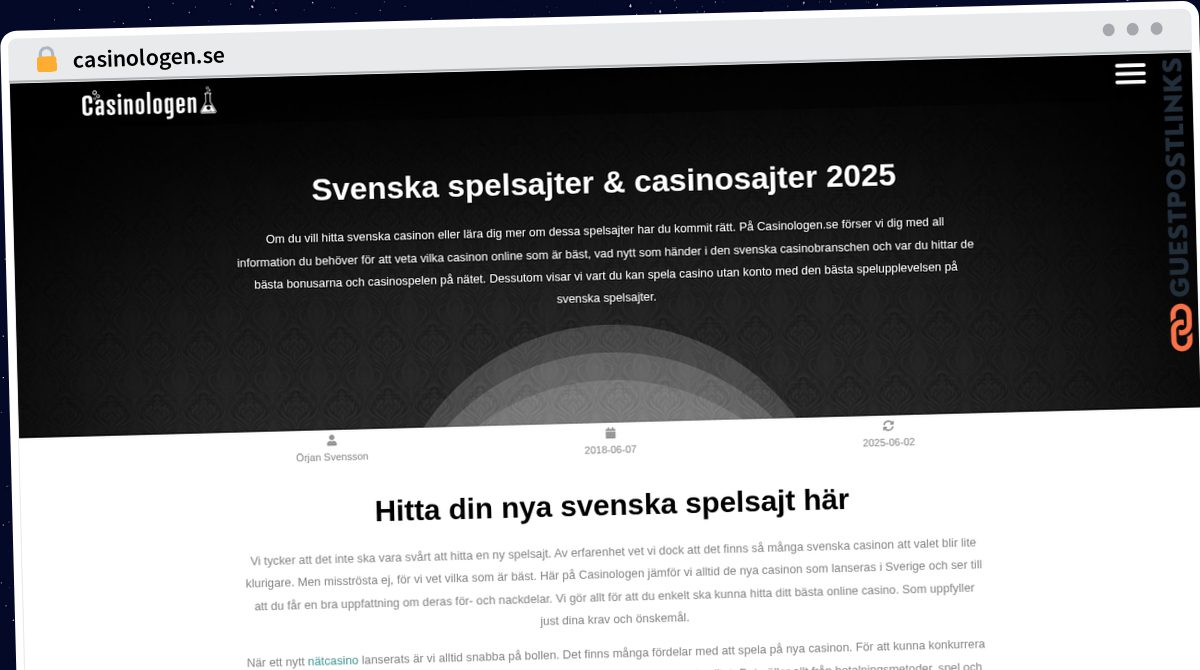 Publish Guest Post on casinologen.se
