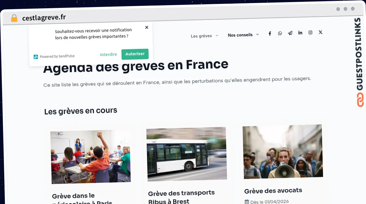 Publish Guest Post on cestlagreve.fr