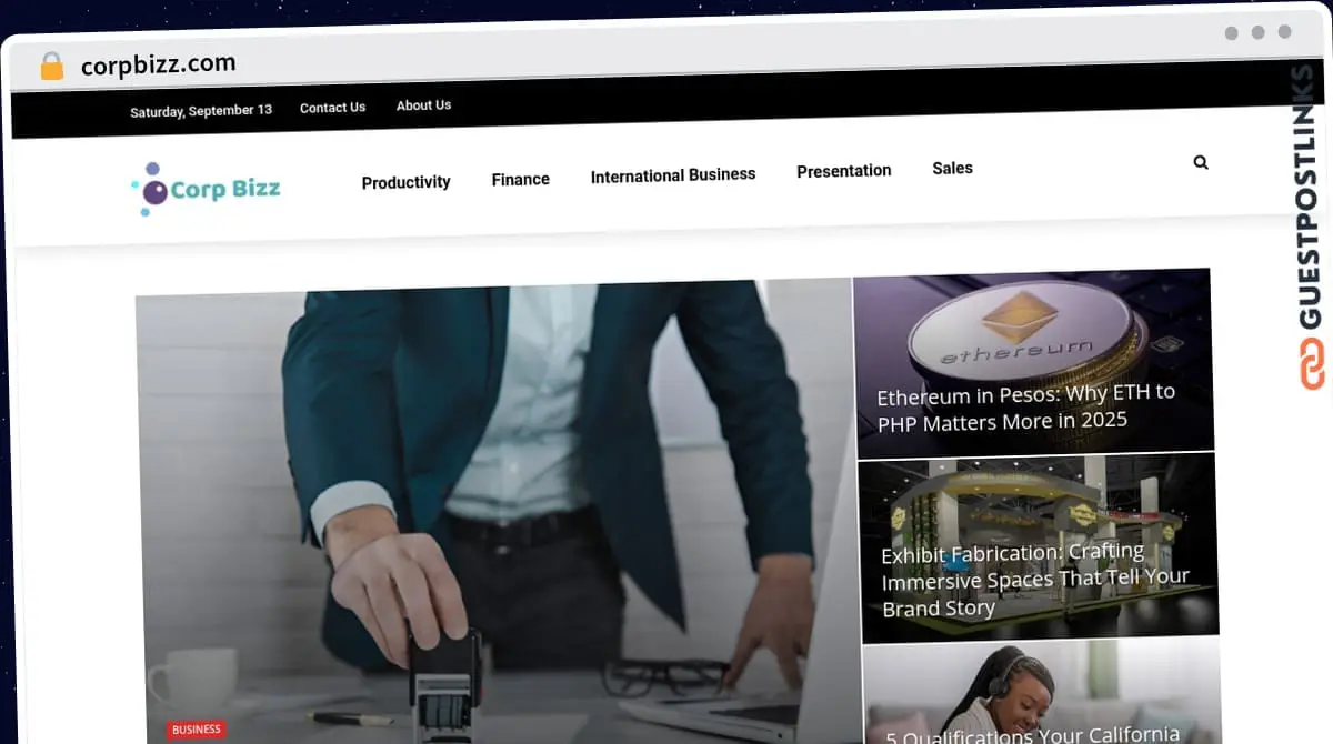 Publish Guest Post on corpbizz.com