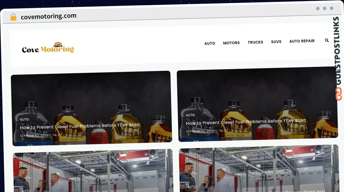 Publish Guest Post on covemotoring.com