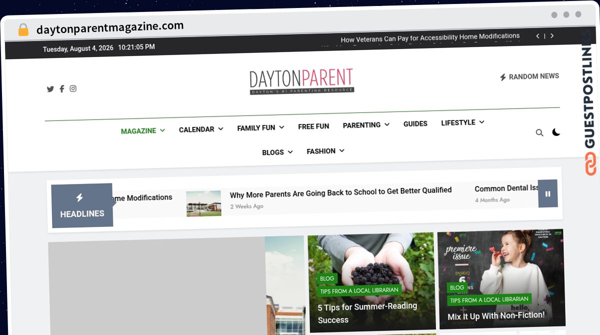 Publish Guest Post on daytonparentmagazine.com