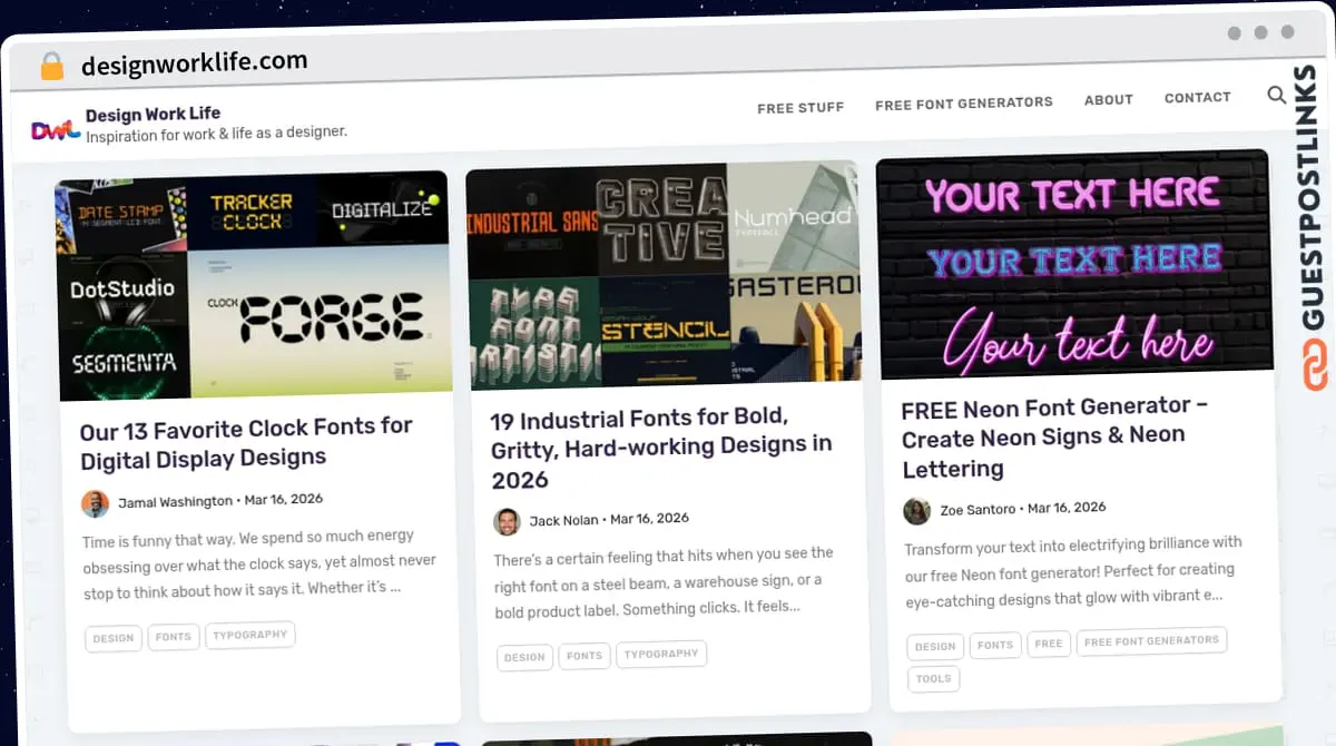 Publish Guest Post on designworklife.com
