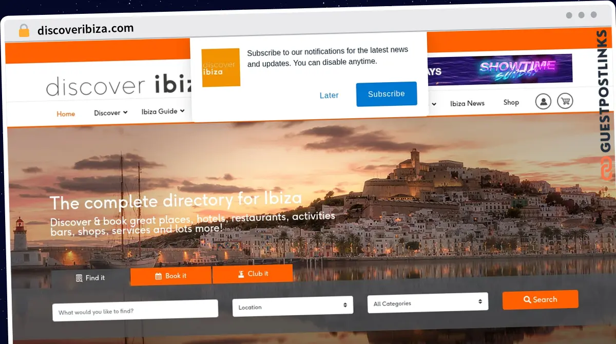 Publish Guest Post on discoveribiza.com