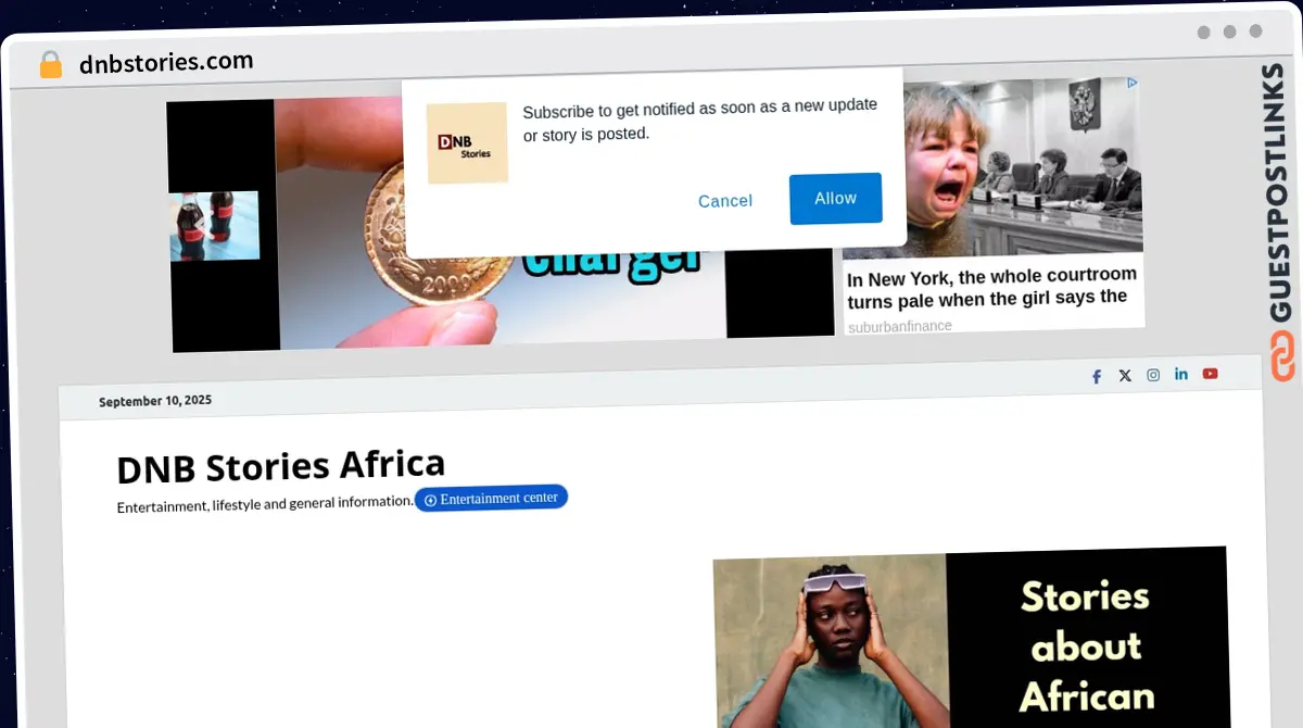 Publish Guest Post on dnbstories.com