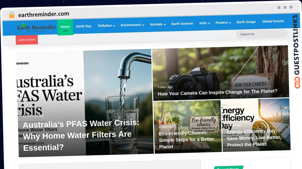 Publish Guest Post on earthreminder.com